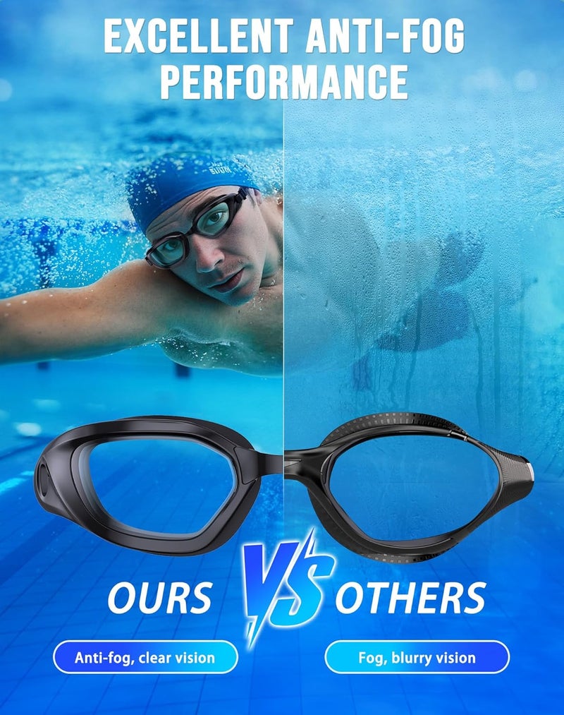 Vegemono Swim Goggles, Unisex Adult Swimming Goggles Anti Fog Anti UV No Leakage Wide View for Men Women Youth - Image 3